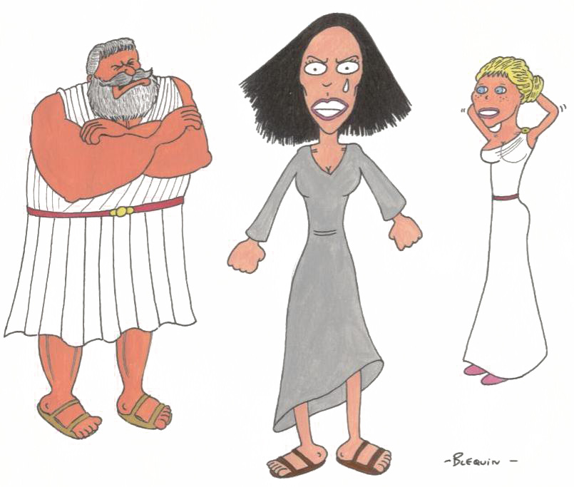 Créon, Antigone et Ismène.